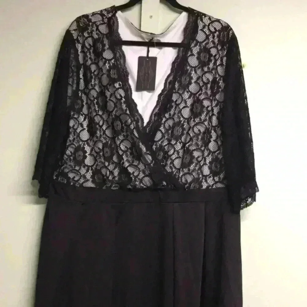 Pinup Fashion Black Lace Dress - Picture 3 of 9